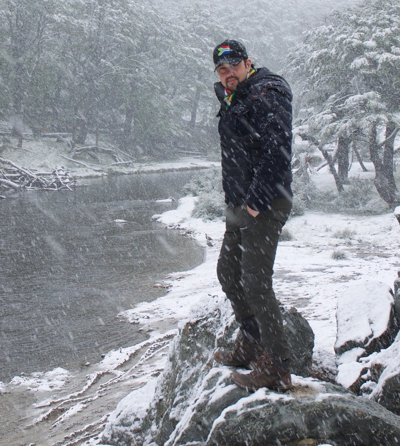 Jeff Gonzalez na neve de Ushuaia